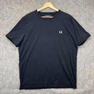 Fred Perry T-Shirt Men's XL Short Sleeve Blue Cotton Stretch